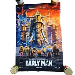 Early Man 2018 Original Advance Movie Poster 27x40 Aardman Nick Park D/S